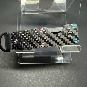 CARBON PATTERN KEYCASE w/RIDGE IRIDESCENT SCREWS (GREAT @1/4 PRICE OF OTHERS)